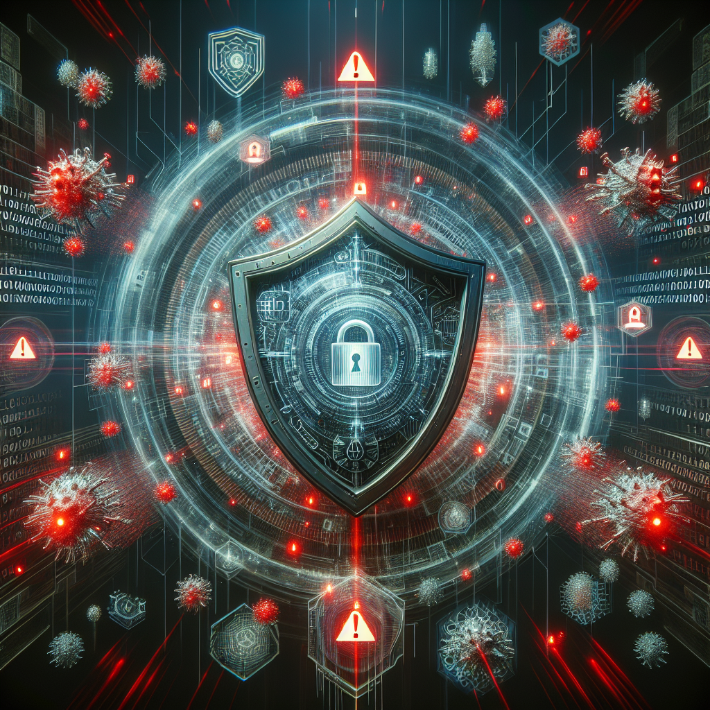 Shield protecting data from cyber attacks.