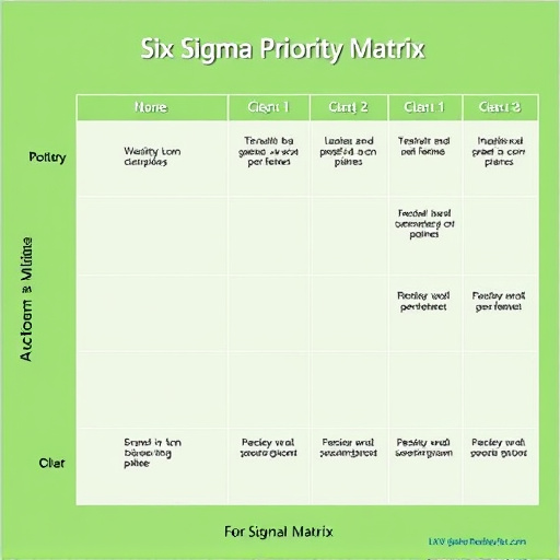 Six Sigma Action Priority Matrix