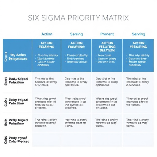 Six Sigma Action Priority Matrix