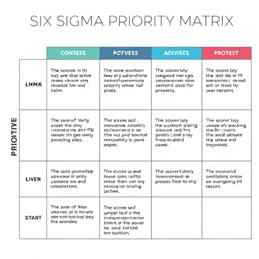 Six Sigma Action Priority Matrix