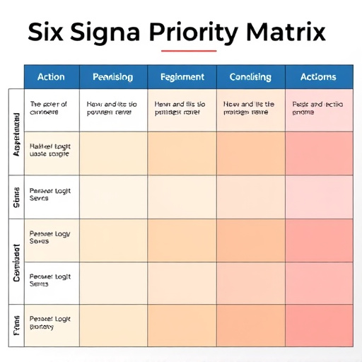 Six Sigma Action Priority Matrix
