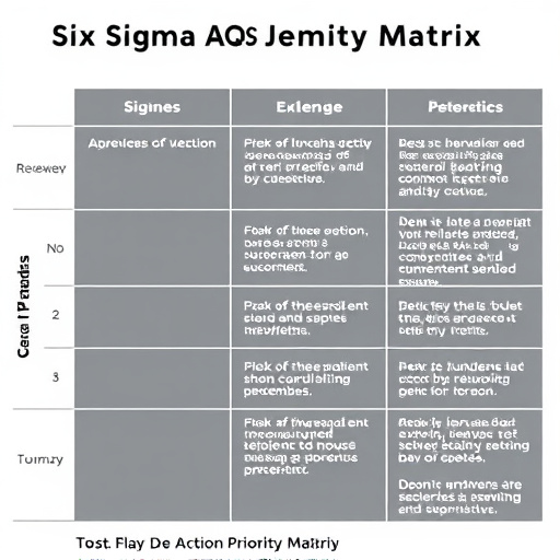 Six Sigma Action Priority Matrix