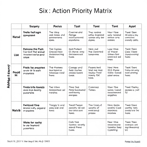 Six Sigma Action Priority Matrix