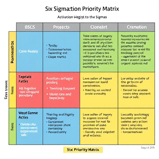 Six Sigma Action Priority Matrix
