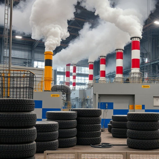 tyre pollution, air quality impact, factory emissions, VOCs, particulate matter, industrial pollution, health risks, rubber production, eco-friendly tyres, emission control