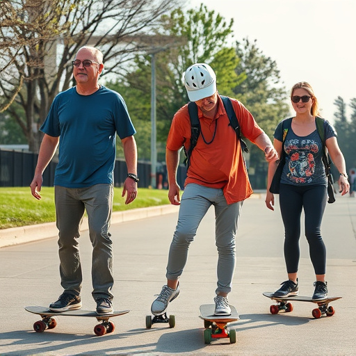 mature skateboarders