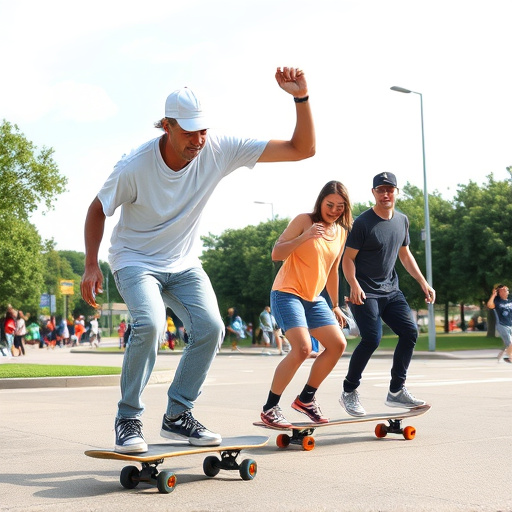 mature skateboarders