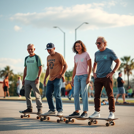mature skateboarders