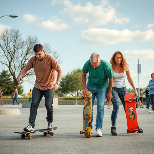 mature skateboarders
