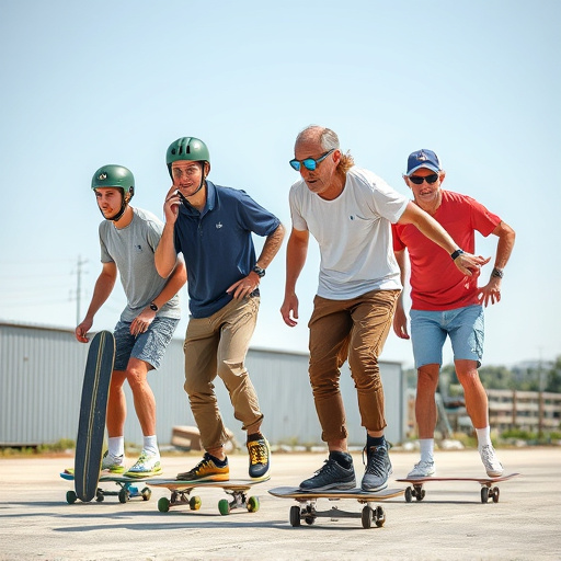mature skateboarders