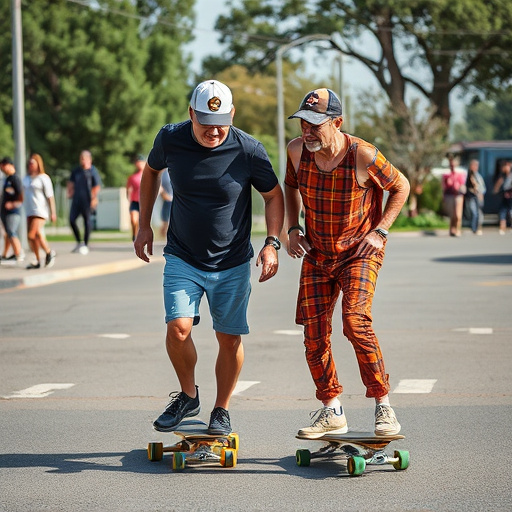 mature skateboarders