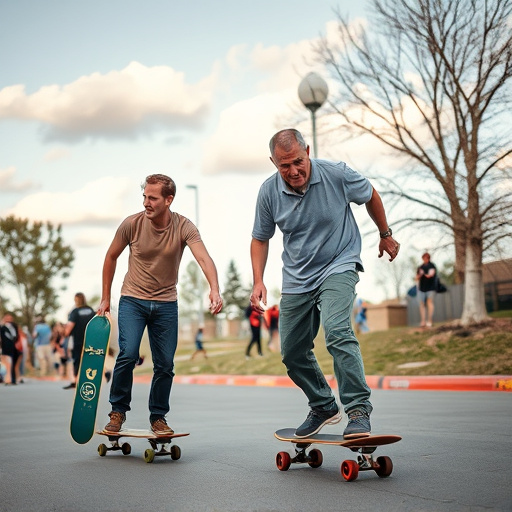 mature skateboarders
