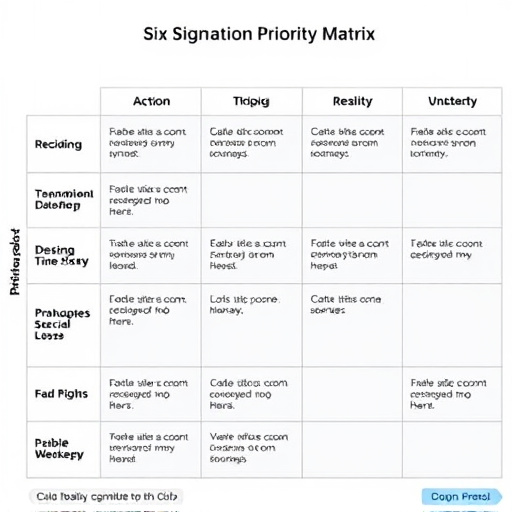 Six Sigma Action Priority Matrix